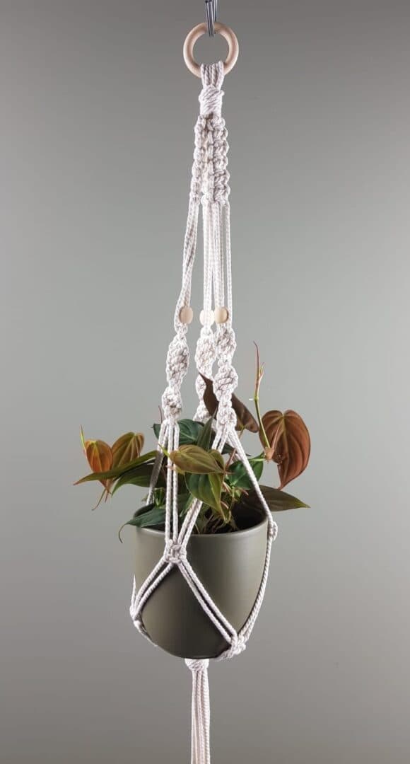 Beginner Macrame Plant Hanger DIY Kit, Terracotta and Twine