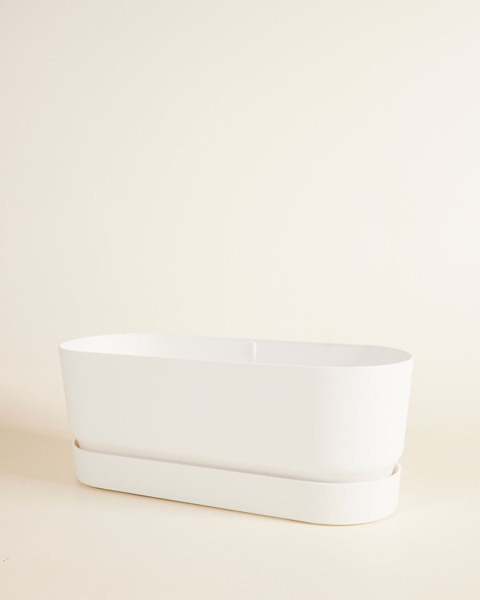 Elho Miles Oval Pot White 50 cm