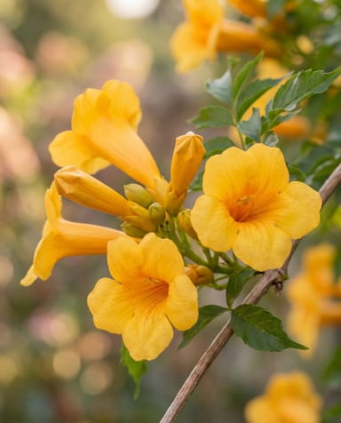 Campsis Trumpet Vine Flava Golden Trumpet