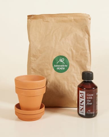 Baby Groei Set 2x Pot 9cm, Grond 3l, Plantenvoeding