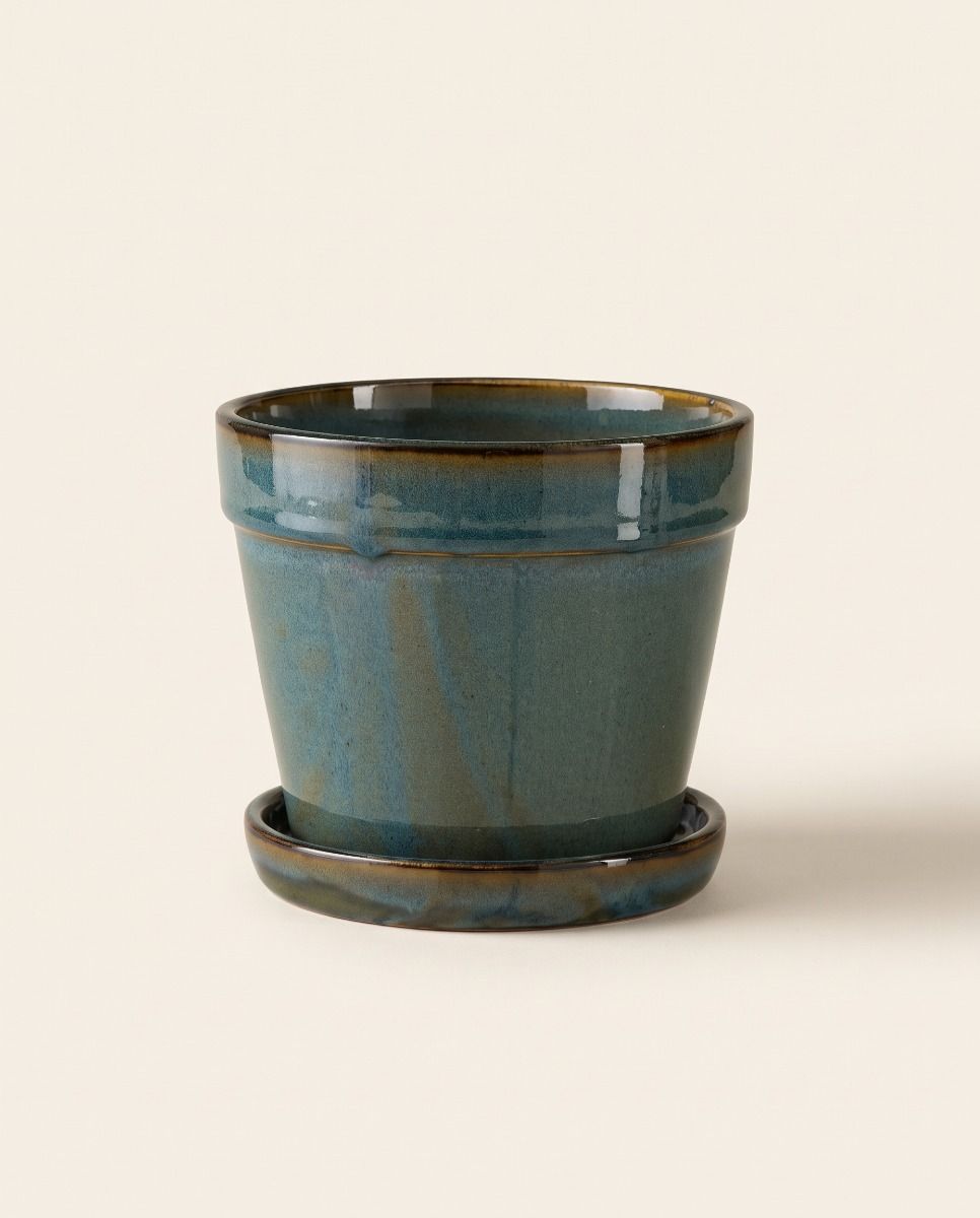 Clint Pot with Saucer Green Ø 15 cm