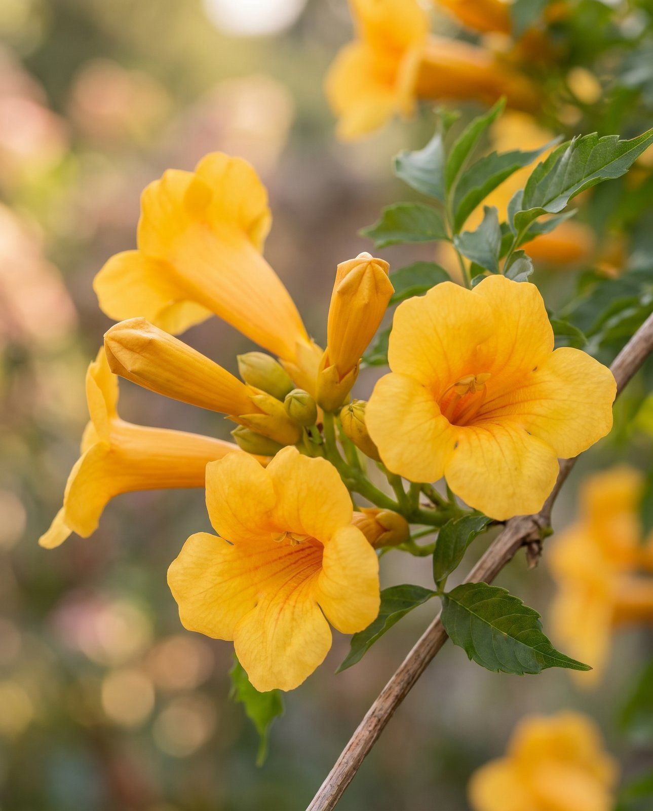 Campsis Trumpet Vine Flava Golden Trumpet