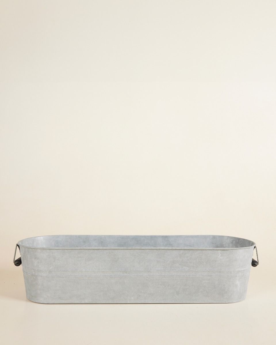 Harper Oval Planter Zinc 54 x 16 x 12 cm
