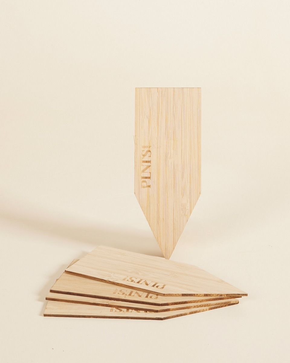Étiquettes en bois PLNTS Lot de 5