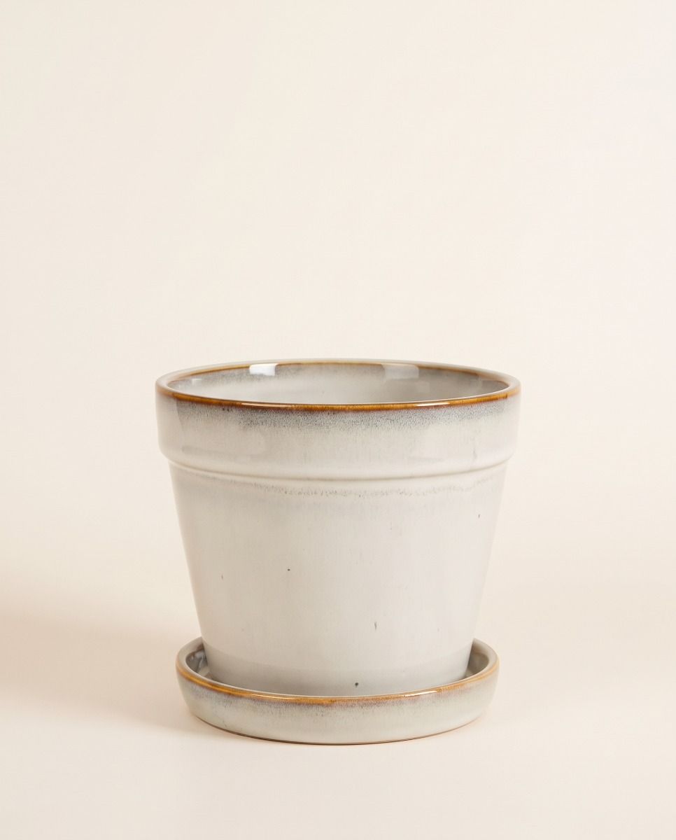 Clint Pot with Saucer Off White Ø 15 cm