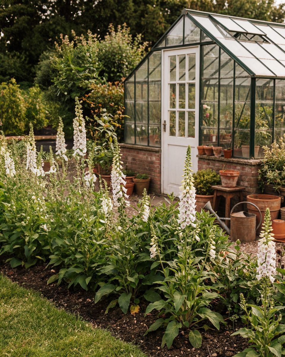 Digitalis Fingerhut Purpurea Dalmatian White